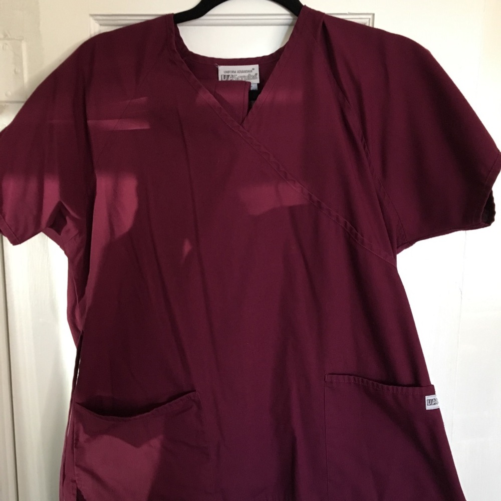 Uniform advantage wine colored scrub set